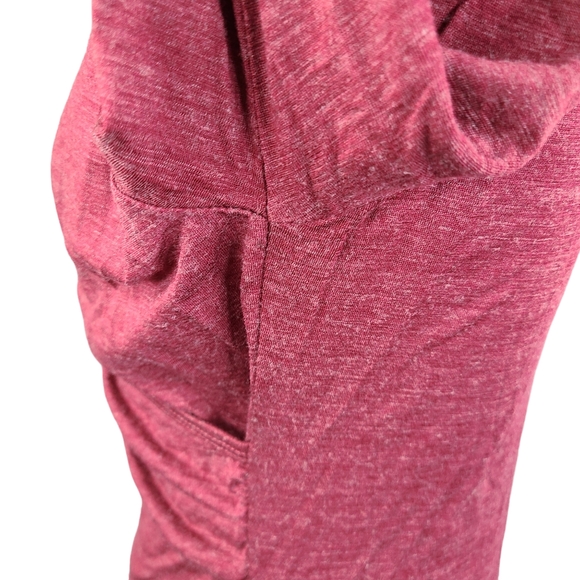 Prana Nadia burgundy faux wrap burnout a-line wool blend dress size Large - Picture 8 of 14